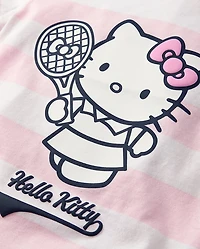 Girls Hello Kitty® Striped Puff Print Tennis Ringer Baby Tee