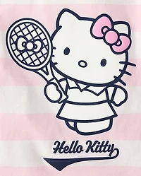 Girls Hello Kitty® Striped Puff Print Tennis Ringer Baby Tee