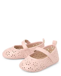 Baby Girls Perforated Floral Ballet Flats