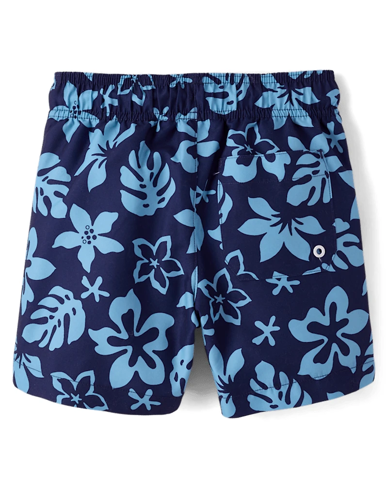 Boys Print Swim Trunks