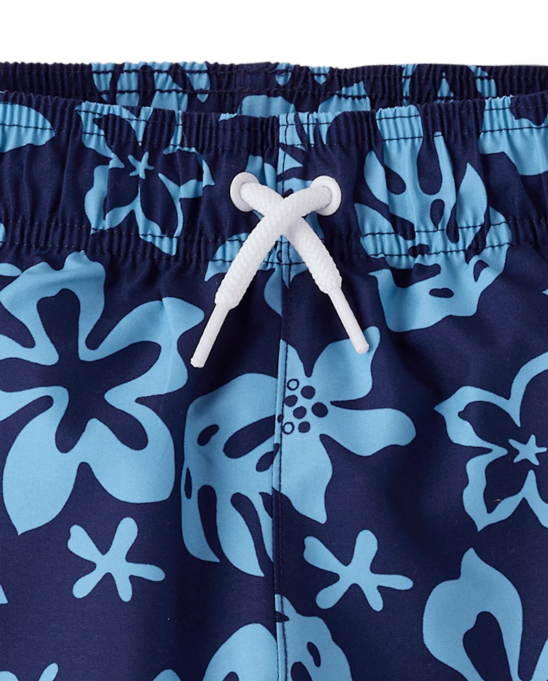 Boys Print Swim Trunks