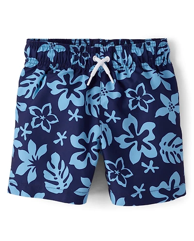 Boys Print Swim Trunks