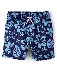 Boys Print Swim Trunks