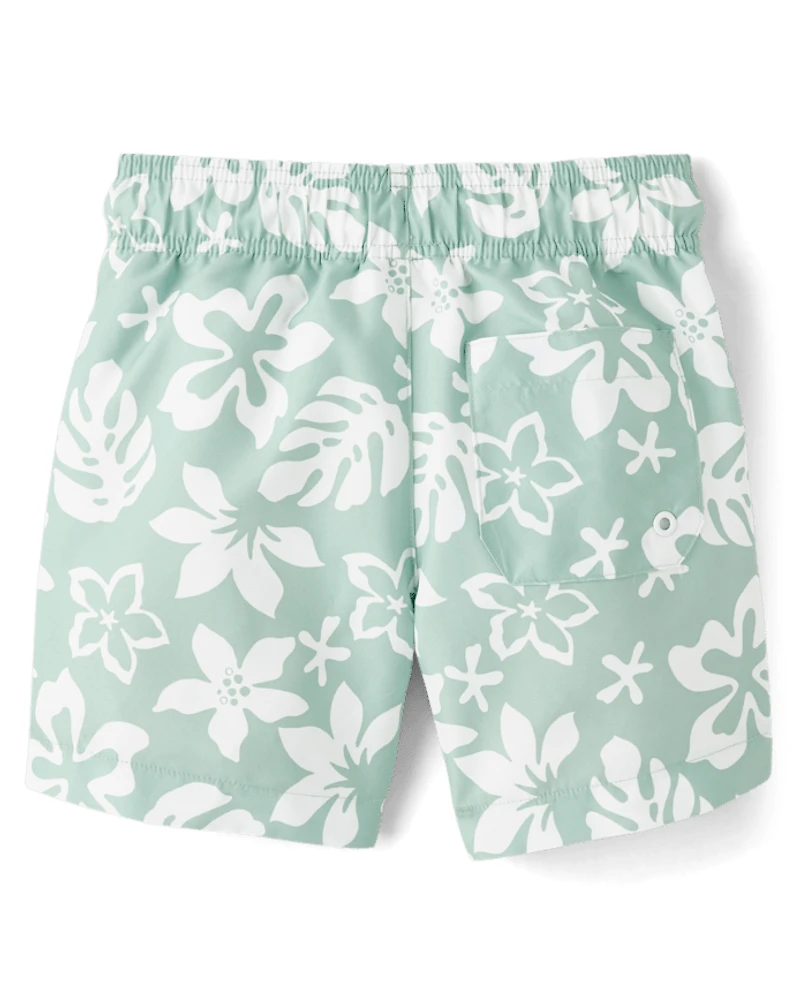 Boys Print Swim Trunks
