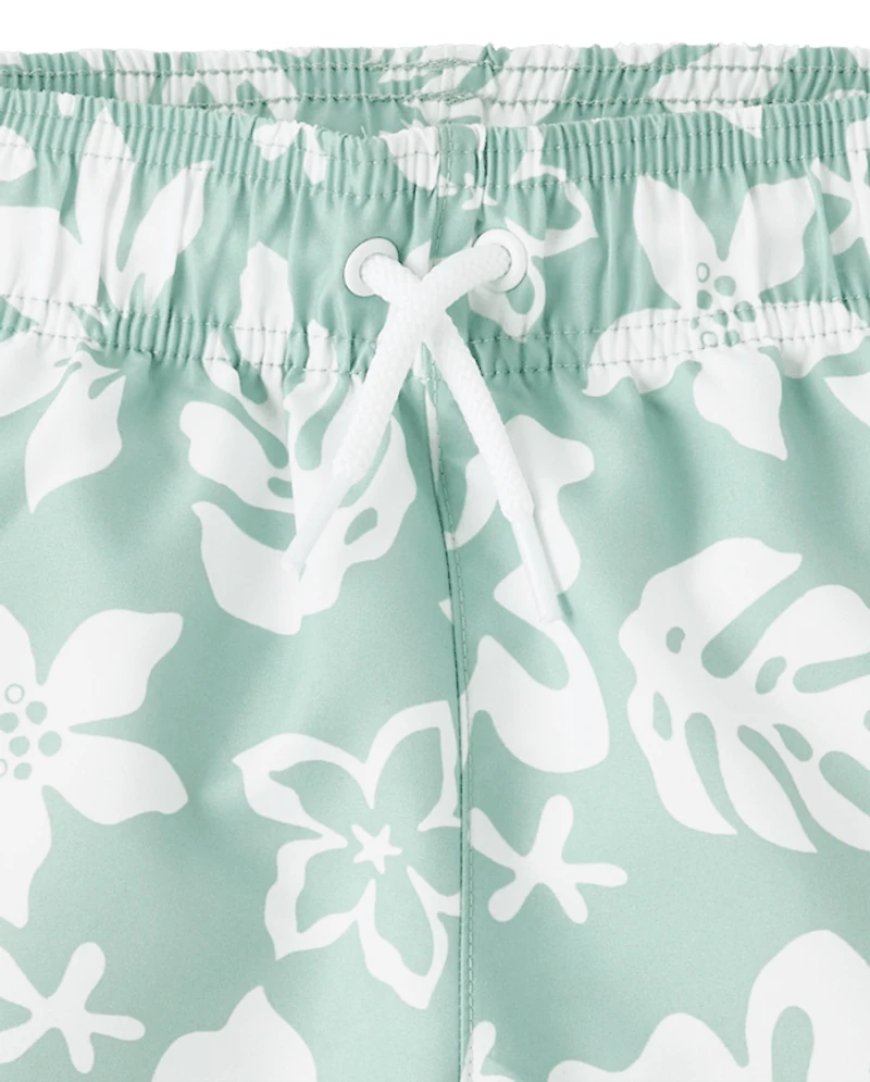 Boys Print Swim Trunks