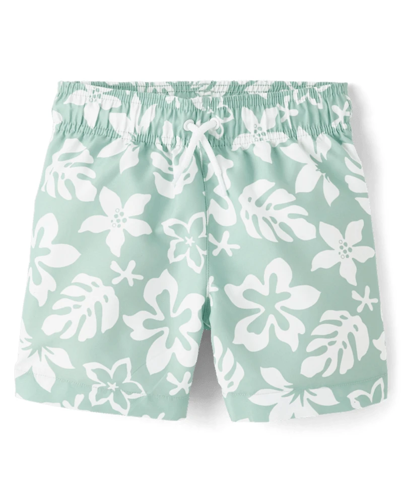 Boys Print Swim Trunks