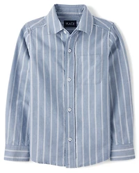 Boys Dad And Me Striped Oxford Button Up Shirt