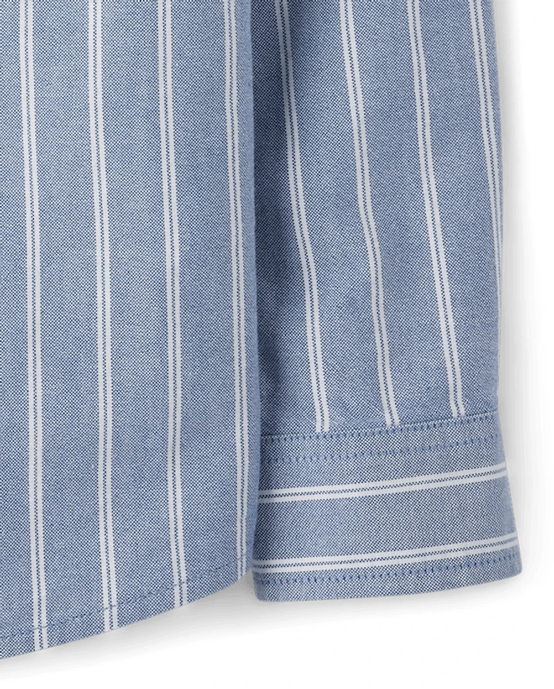 Boys Dad And Me Striped Oxford Button Up Shirt
