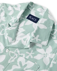 Boys Tropical Button Up Shirt
