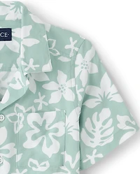 Boys Tropical Button Up Shirt