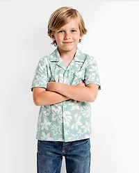 Boys Tropical Button Up Shirt