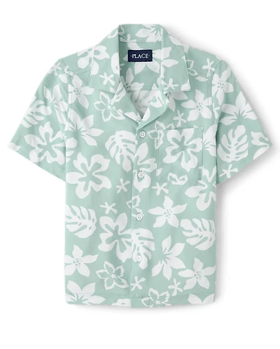 Boys Tropical Button Up Shirt