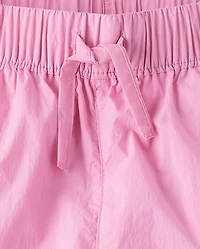 Girls Contrast Mesh Lined Parachute Pants