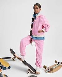 Girls Contrast Mesh Lined Parachute Pants