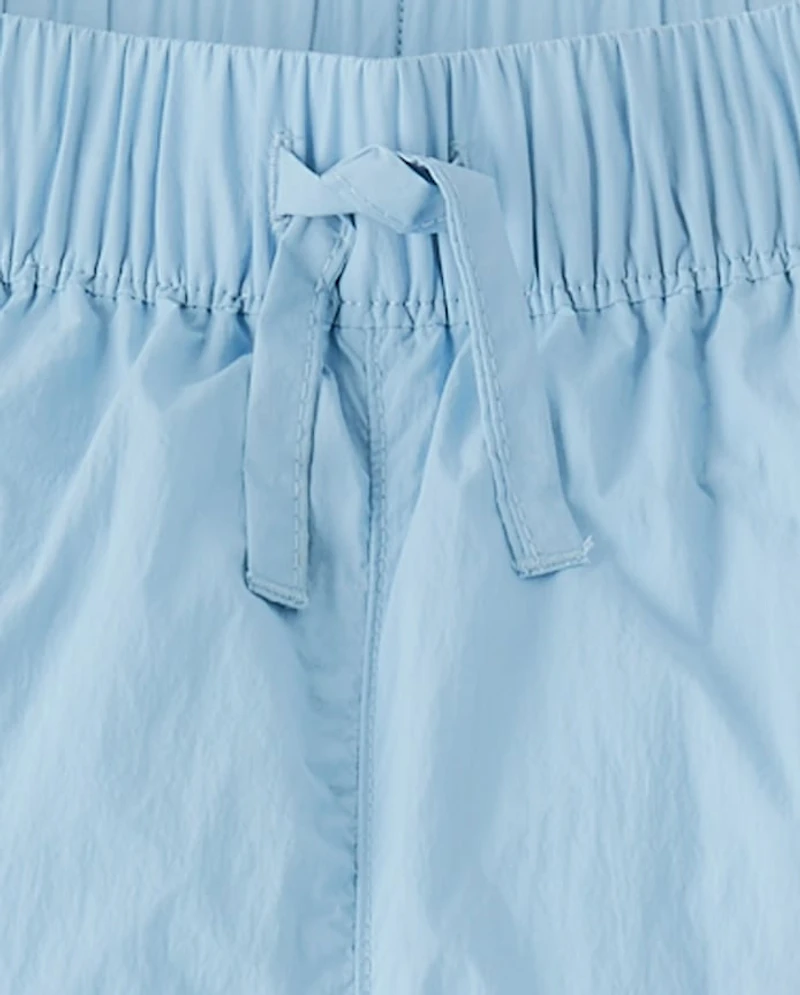 Girls Contrast Mesh Lined Parachute Pants