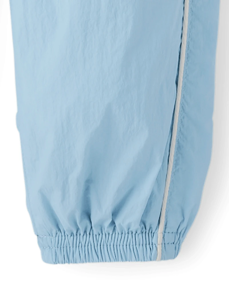 Girls Contrast Mesh Lined Parachute Pants