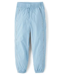 Girls Contrast Mesh Lined Parachute Pants