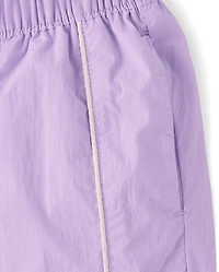 Girls Contrast Mesh Lined Parachute Pants