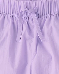 Girls Contrast Mesh Lined Parachute Pants