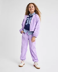 Girls Contrast Mesh Lined Parachute Pants