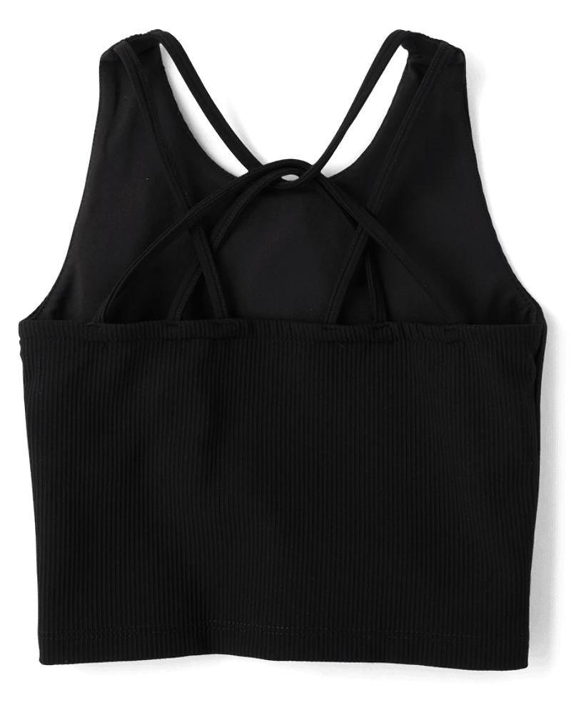 Débardeur côtelé à dos croisé pour filles