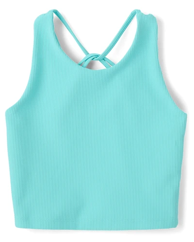 Débardeur côtelé à dos croisé pour filles