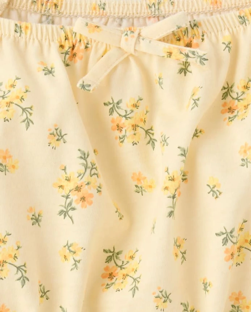 Girls Floral Smocked Top