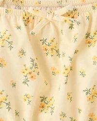 Girls Floral Smocked Top