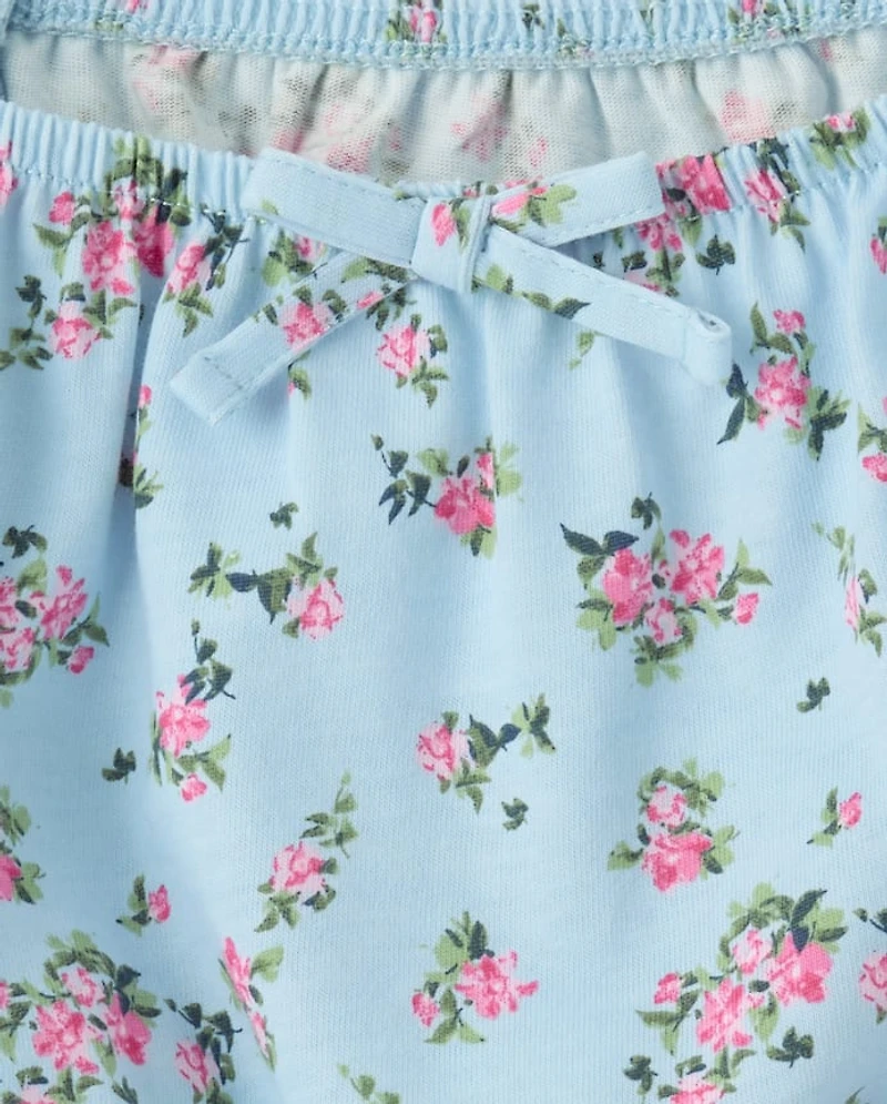 Girls Floral Smocked Top