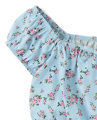 Girls Floral Smocked Top