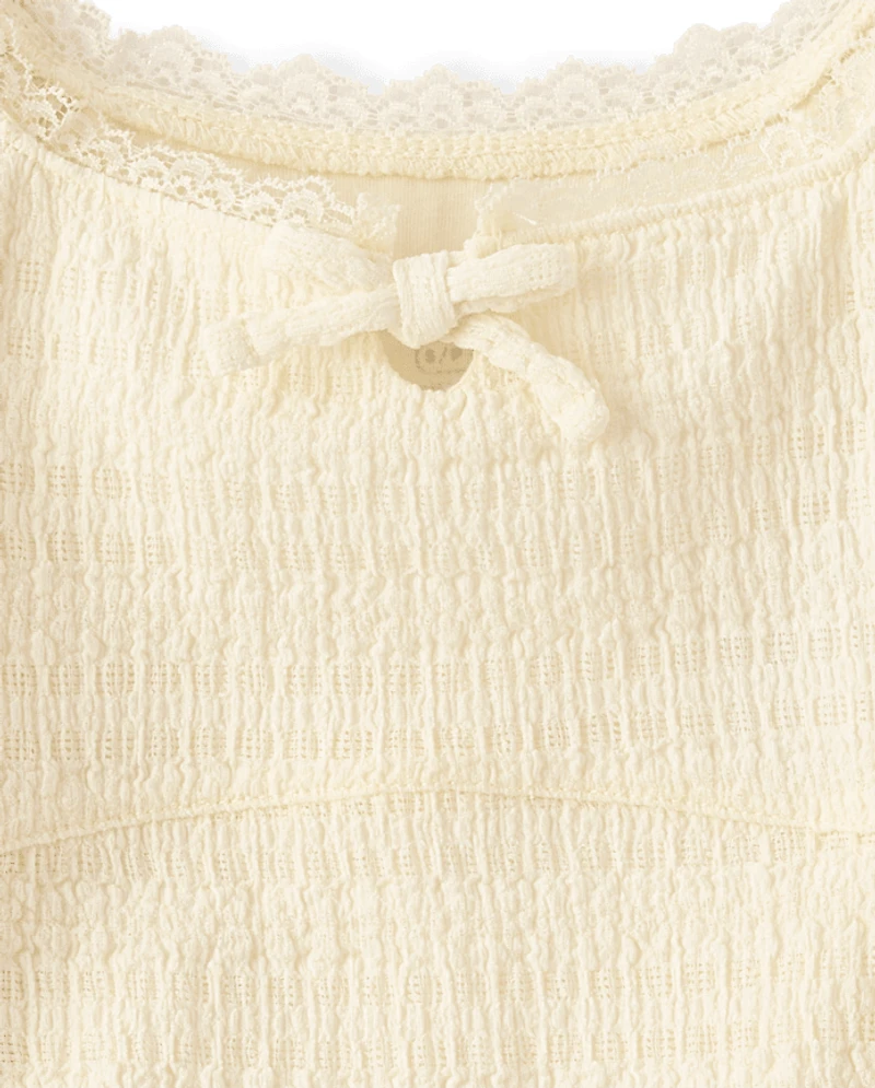 Girls Textured Corset Top