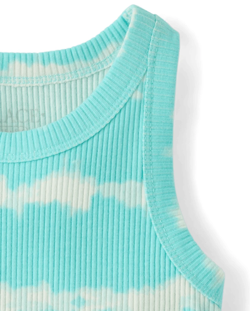 Girls Tie Dye Ribbed Tank Top