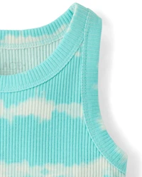 Girls Tie Dye Ribbed Tank Top