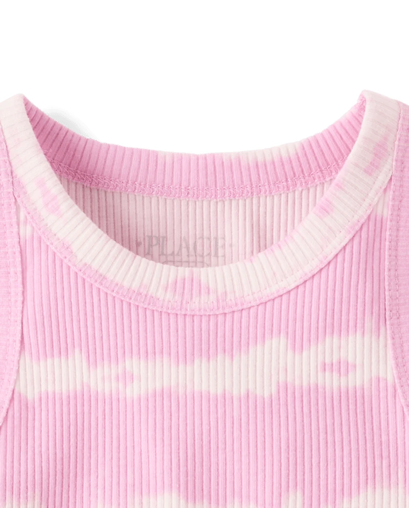 Girls Tie Dye Ribbed Tank Top