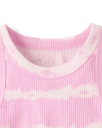 Girls Tie Dye Ribbed Tank Top