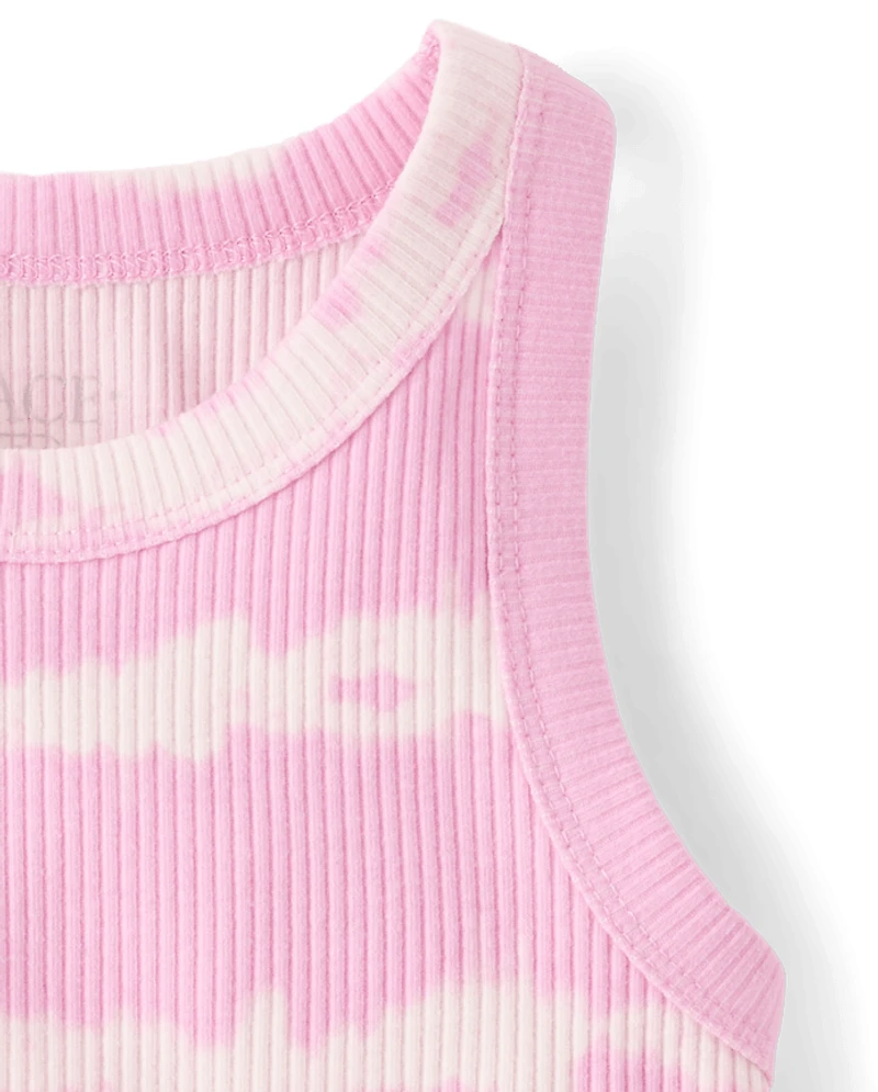 Girls Tie Dye Ribbed Tank Top