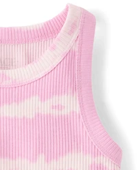 Girls Tie Dye Ribbed Tank Top