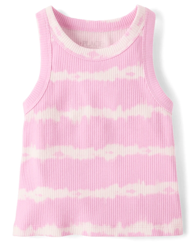 Girls Tie Dye Ribbed Tank Top