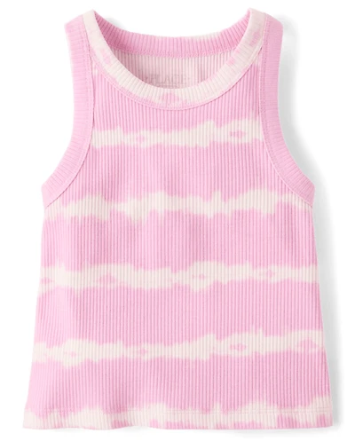 Girls Tie Dye Ribbed Tank Top