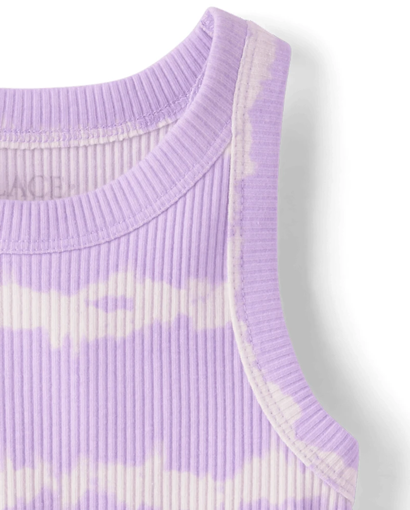 Girls Tie Dye Ribbed Tank Top