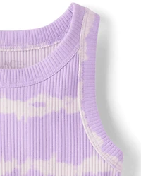 Girls Tie Dye Ribbed Tank Top