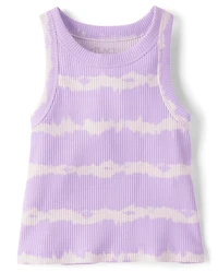 Girls Tie Dye Ribbed Tank Top
