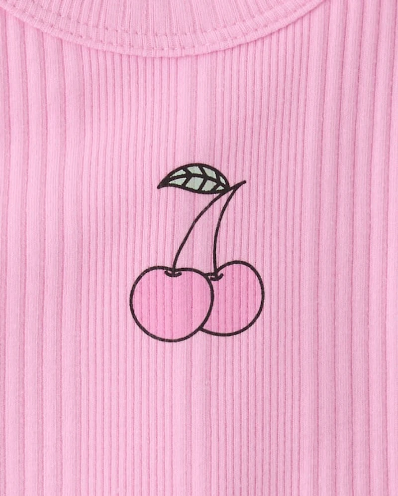 Débardeur côtelé à motif pour filles