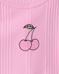 Débardeur côtelé à motif pour filles