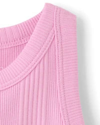 Girls Graphic Ribbed Tank Top