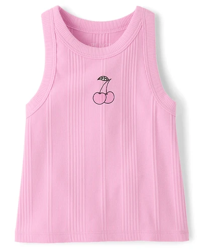 Débardeur côtelé à motif pour filles