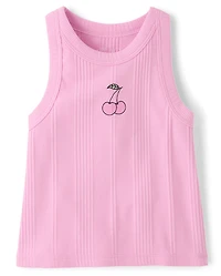 Débardeur côtelé à motif pour filles