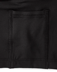 Jupe-short côtelée texturée taille haute à séchage rapide pour filles