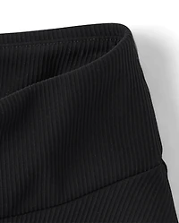 Girls Quick Dry High Rise Textured Ribbed Skort