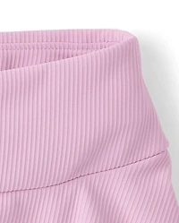 Girls Quick Dry High Rise Textured Ribbed Skort